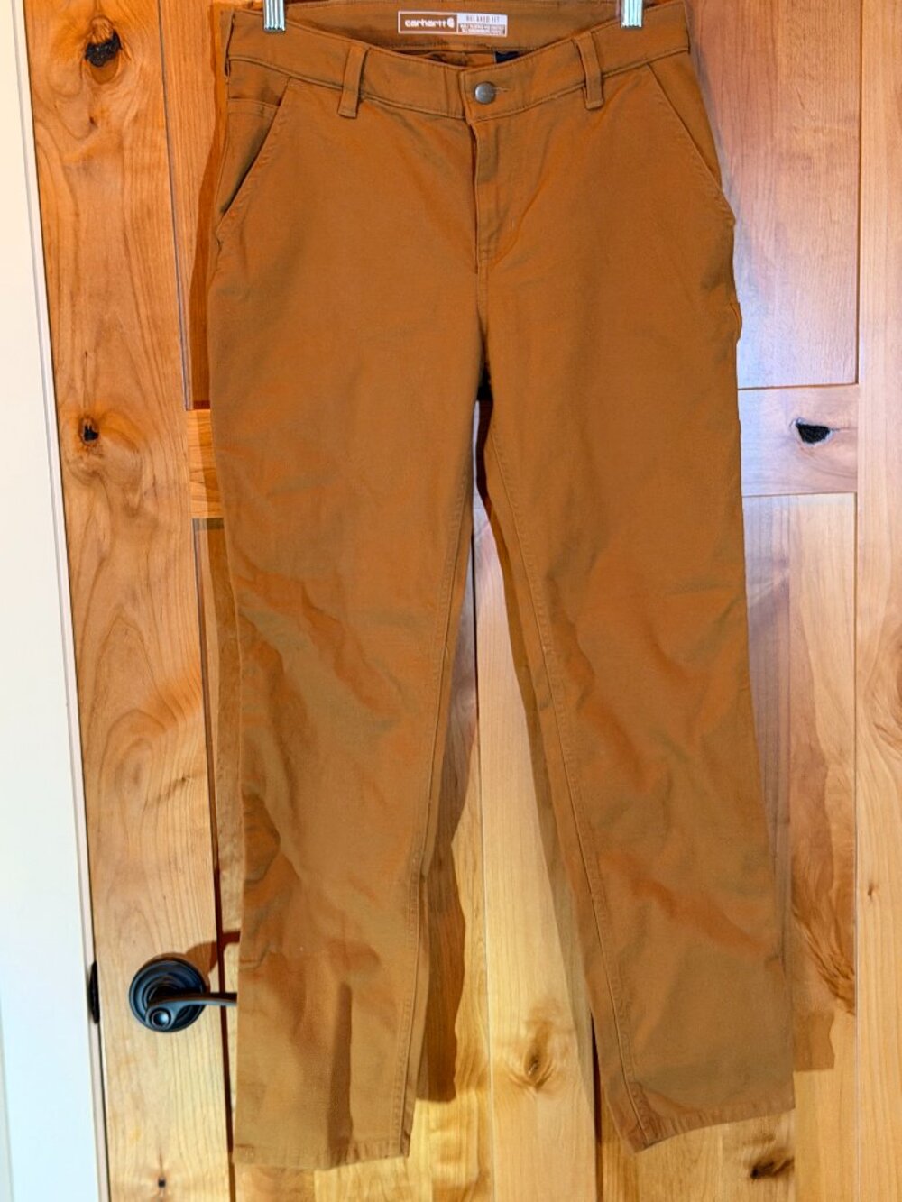 NWT Carhartt Rugged Flex Relaxed Fit Canvas Work Pants 4 Short Brown